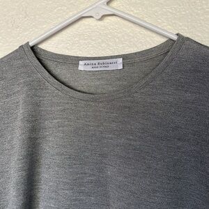 Amina Rubinacci size 48 metallic silver long sleeve top